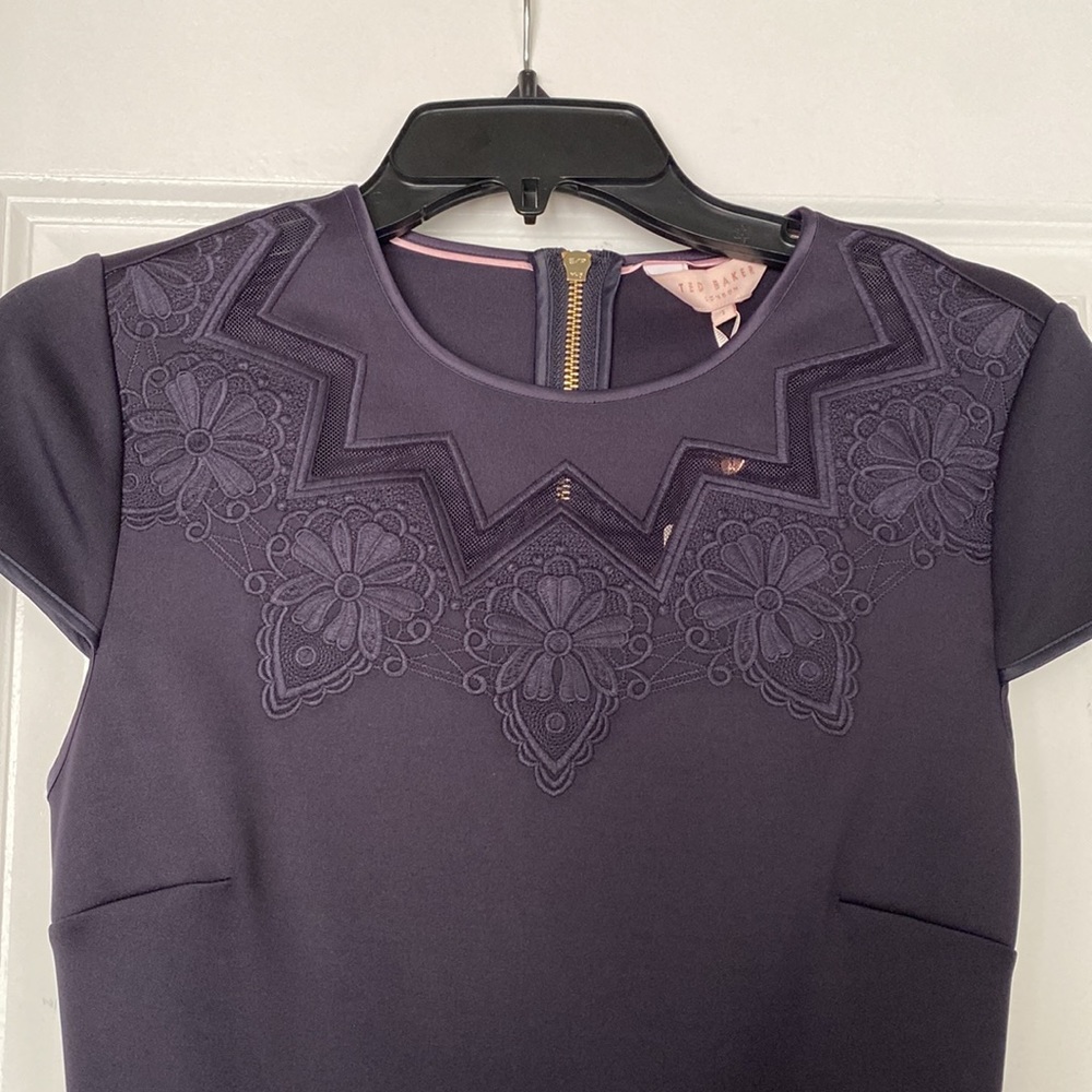 Dark Blue Ted Baker Chesska Dress Ted Baker Size 1 (4) NWT - Picture 3 of 10